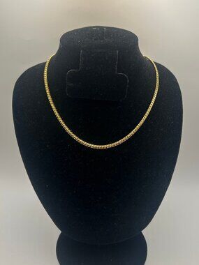 Womens Herringbone Chain Real Gold 18 Inch Plated Waterproof Durable Layering